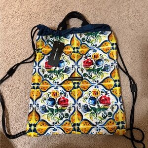 Dolce & Gabbana Vibrant Floral Backpack - Blue, Yellow, Red